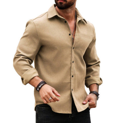 Men's Cotton And Linen Long Sleeve Printed Shirt