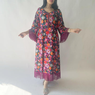 Women's Bronzing Printed Casual Dubai Muslim Robe