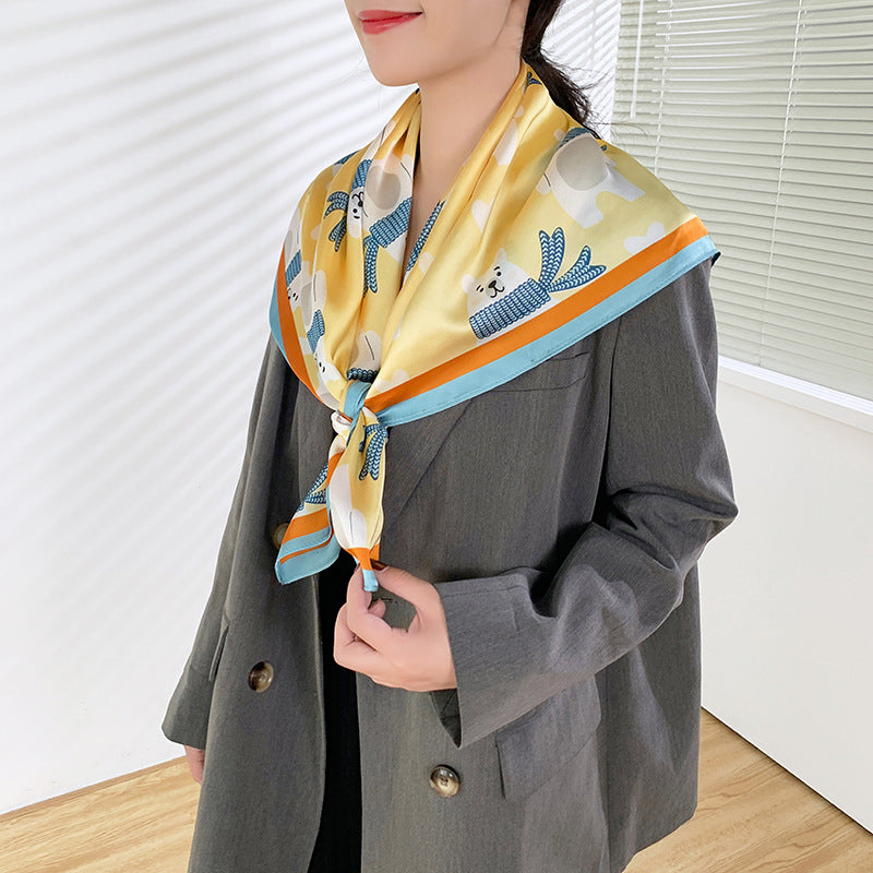 Fashion Silk Scarves Female Printing Hijab