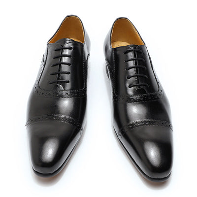 Three-joint Business Carved Men's Shoes