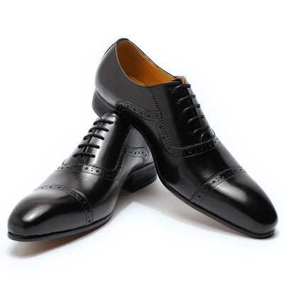 Three-joint Business Carved Men's Shoes