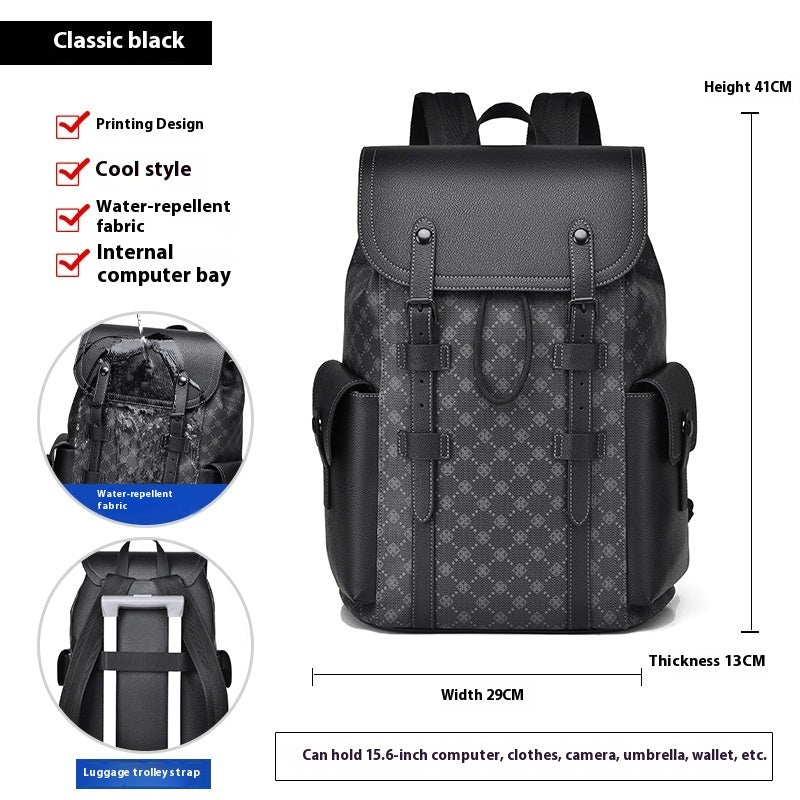 Curved Shoulder Strap New Men's Casual Business Travel Backpack