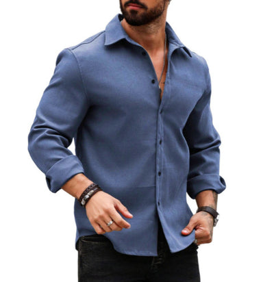 Men's Cotton And Linen Long Sleeve Printed Shirt