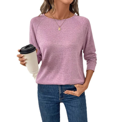 European And American Autumn Winter T-shirt Long Sleeve Casual Round Neck Knitted Top