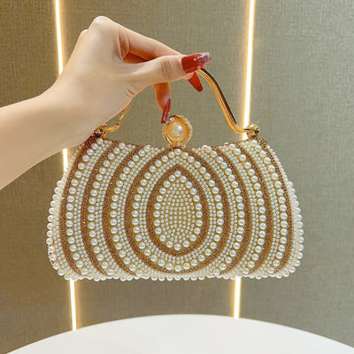 Women's Pearl Diamond Shoulder Handbag