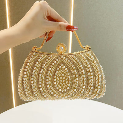 Women's Pearl Diamond Shoulder Handbag