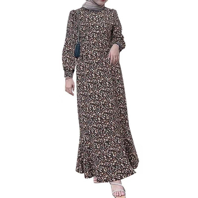 Muslim Clothing Bohemian Style Small Floral Dress