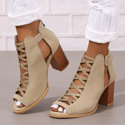 Fashion Large Size Women's Chunky Heel Shoes High Heel Sandals