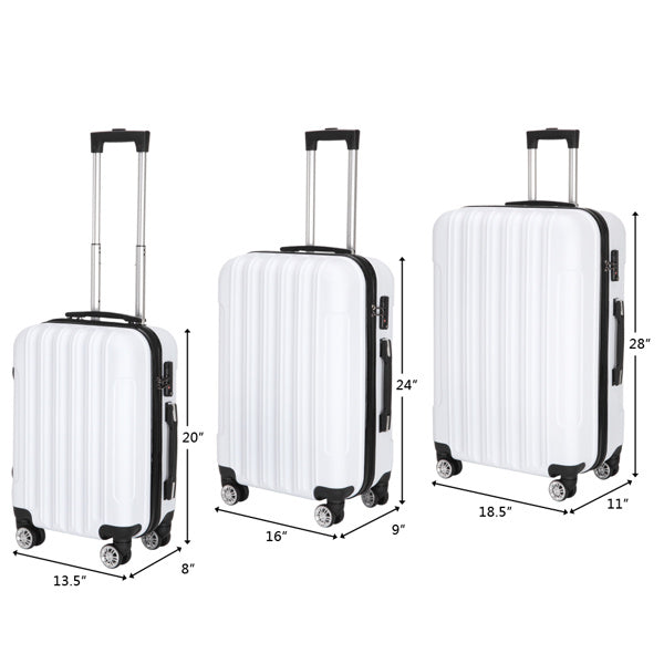 Vertical Pattern Three-in-one Trolley Case With Handle And Universal Wheels