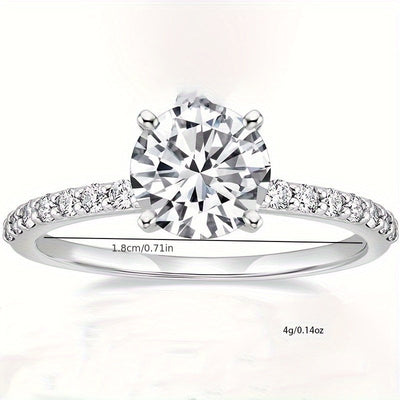 1.25 Carat Round Solitaire Cubic Zirconia Engagement Ring Halo Promise Ring