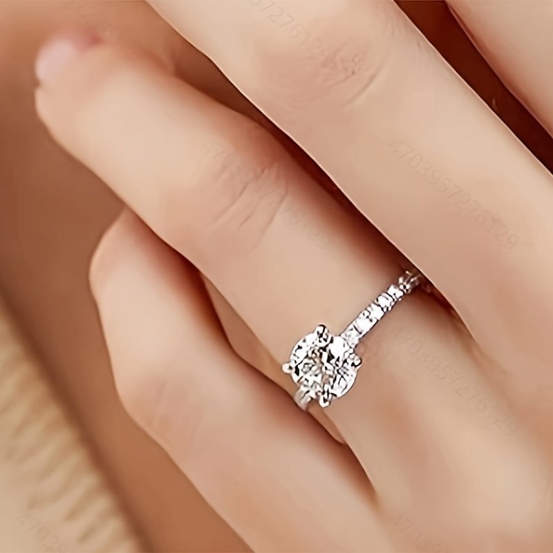 1.25 Carat Round Solitaire Cubic Zirconia Engagement Ring Halo Promise Ring