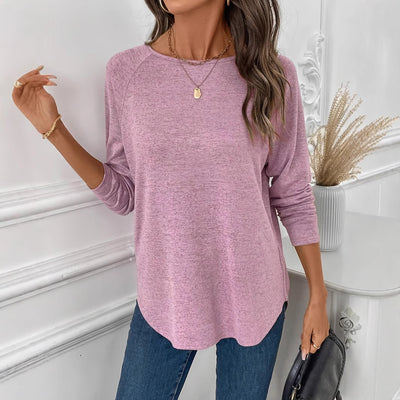 European And American Autumn Winter T-shirt Long Sleeve Casual Round Neck Knitted Top