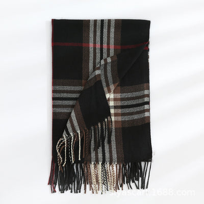 Fashion Classic Plaid Cashmere Scarf Women