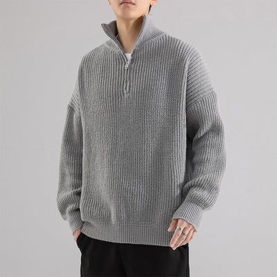 Men's Turtleneck Half Zipper Thickening Thermal Sweater