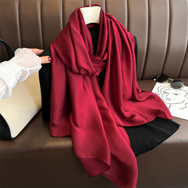 Pure Color Simple Long Scarves All-match Scarf Women's Beach Towel