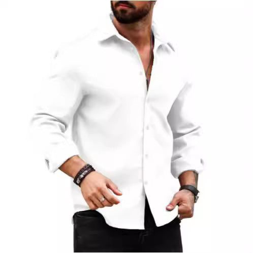 Men's Cotton And Linen Long Sleeve Printed Shirt