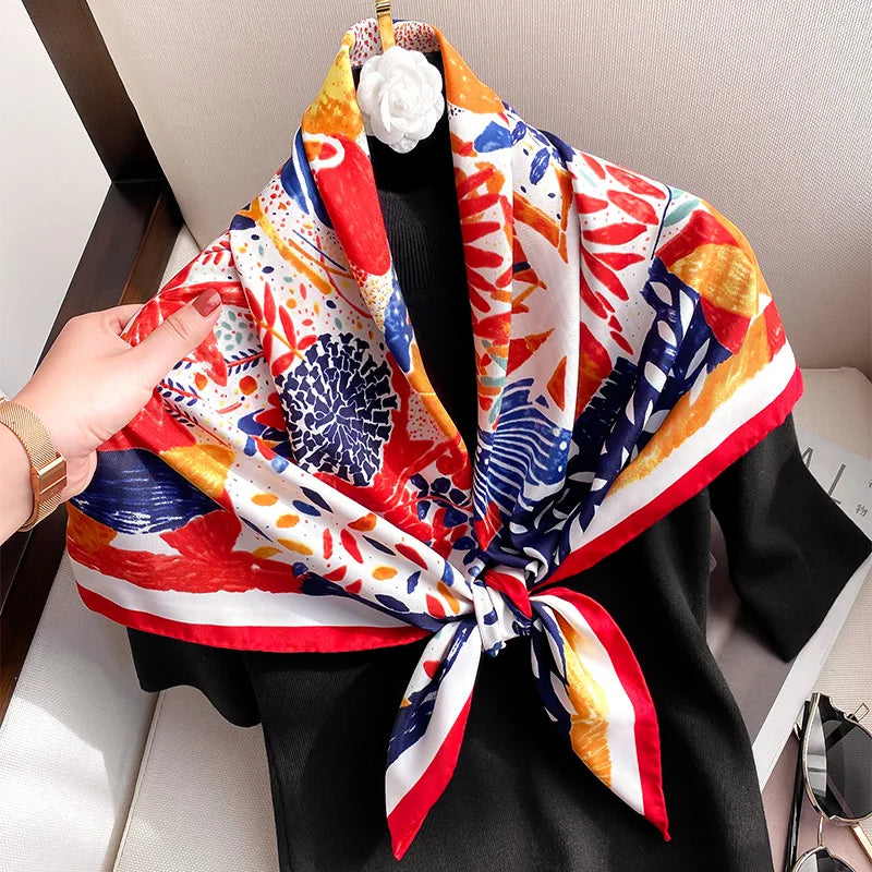 90x90cm Women’s Silk-Feel Scarf