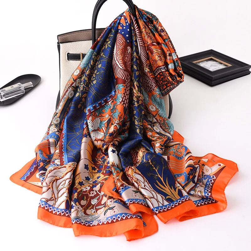 Luxury 180x90cm Classic Summer Women’s Silk Scarf