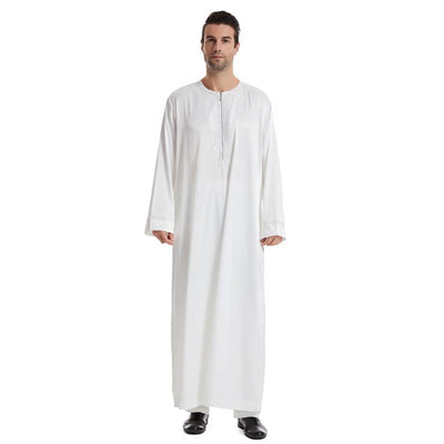 Eid Elegance Men's Glossy White Thobe