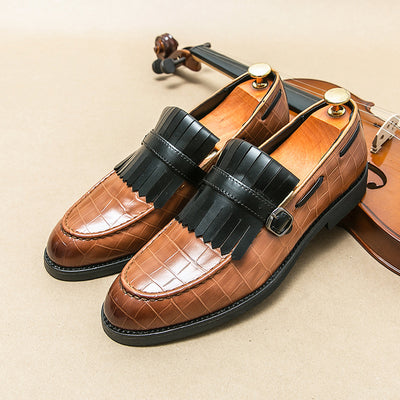 Men's British Style Slip-on Casual Leather Shoes