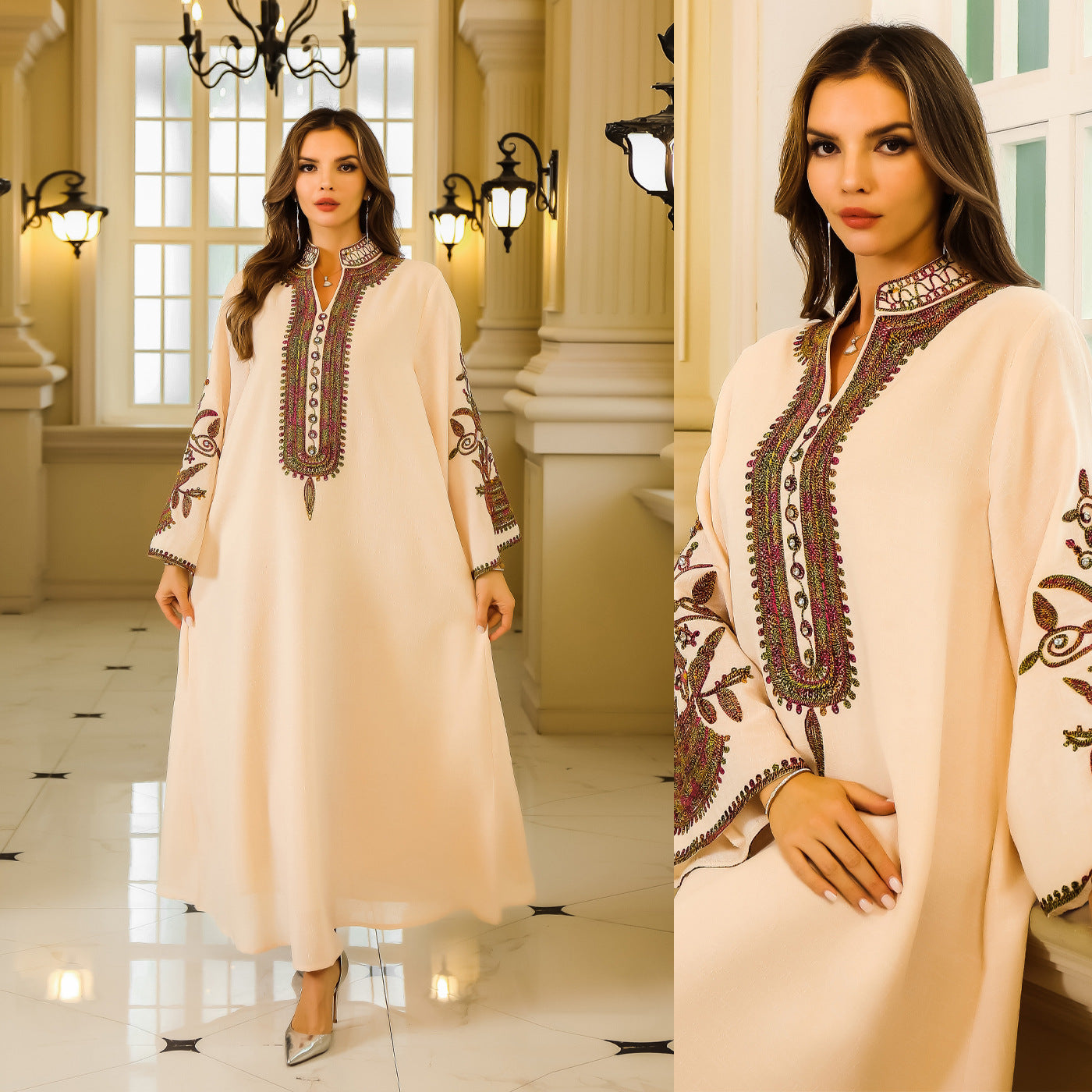 Fashion Muslim Rope Embroidered Robe Women's Clothing