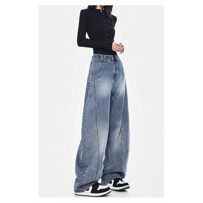 Retro Loose Machete Jeans For Women