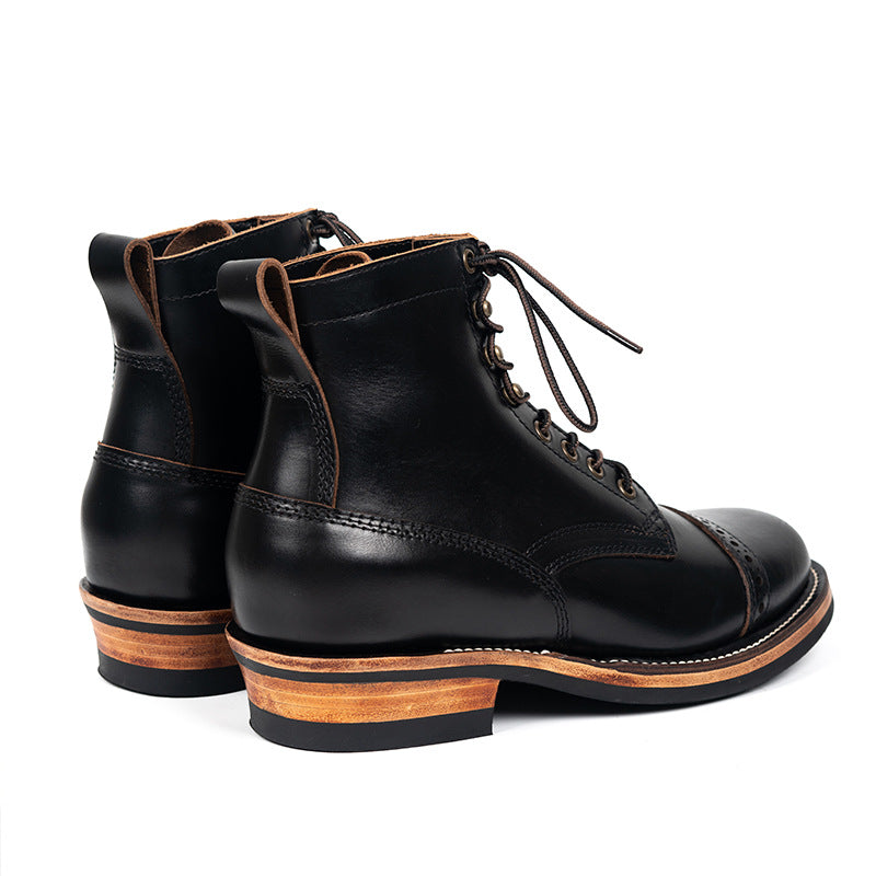 Tooling First Layer Cowhide Fall Winter Men Genuine Leather Boots