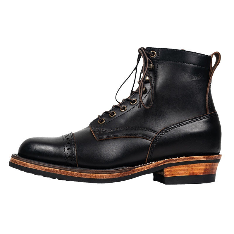 Tooling First Layer Cowhide Fall Winter Men Genuine Leather Boots