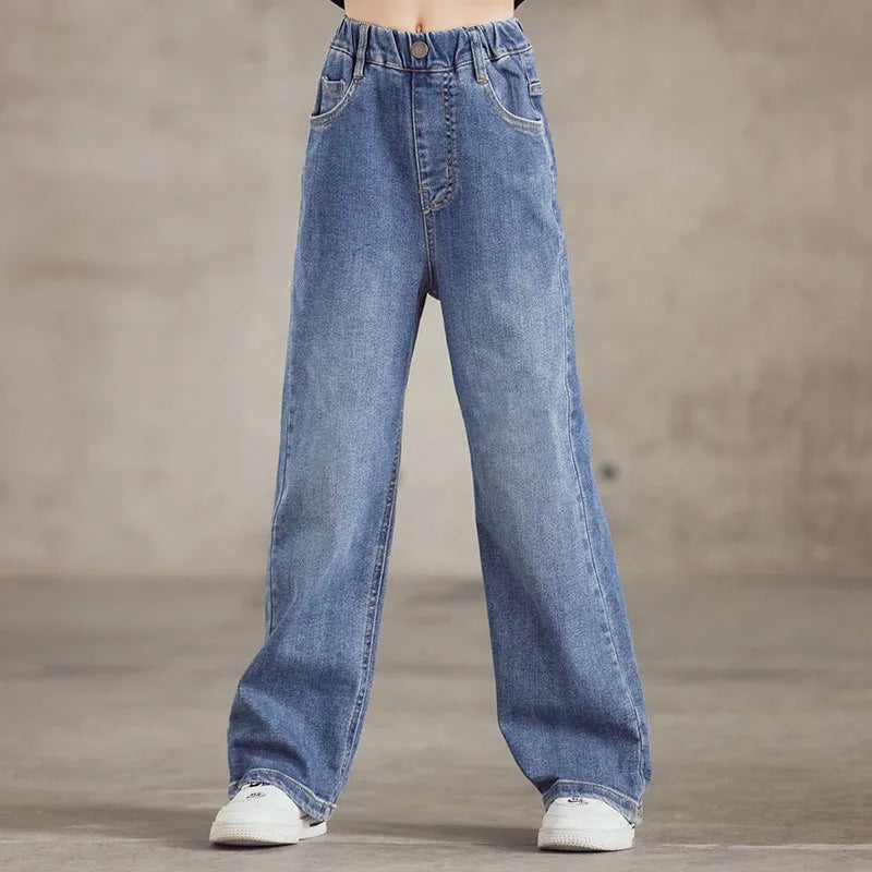 Spring Kid's Jeans 3-9Y Cute Girls Trousers