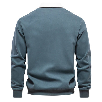 2023 Men's Autumn Fashion Polo Neck Sweatshirt - Casual & Social Wear