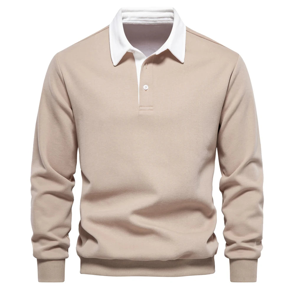 2023 Men's Autumn Fashion Polo Neck Sweatshirt - Casual & Social Wear