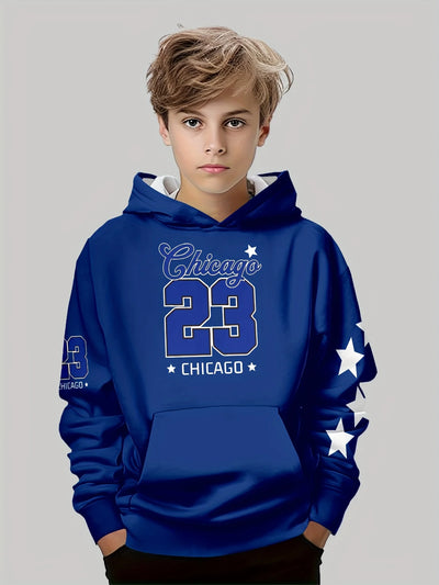 Kids' 3D Letter Print Hoodie - Casual Long Sleeve