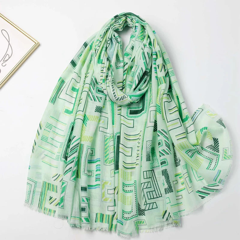 2025 Fashion Print Cotton Linen Scarf