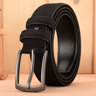 Men's Retro Suede Belt with Alloy Buckle - High-End Gift for Boyfriend & Dad