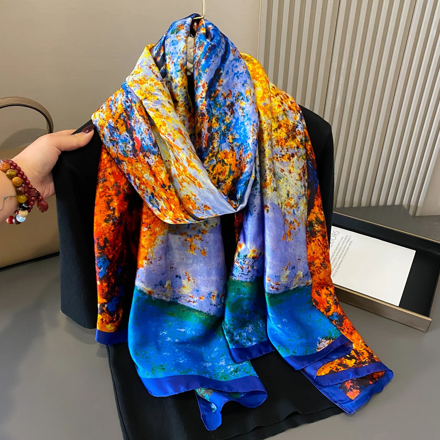 Luxury 180x90cm Classic Summer Women’s Silk Scarf