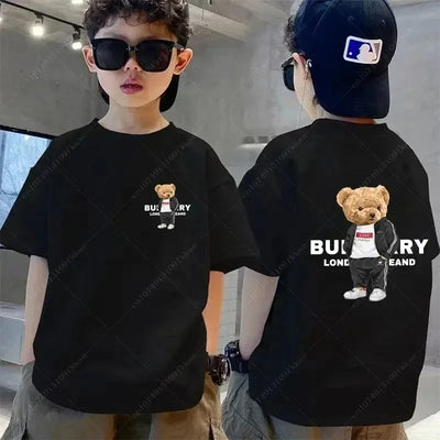 Luxury Bear Print Kids T-Shirt - Short Sleeve