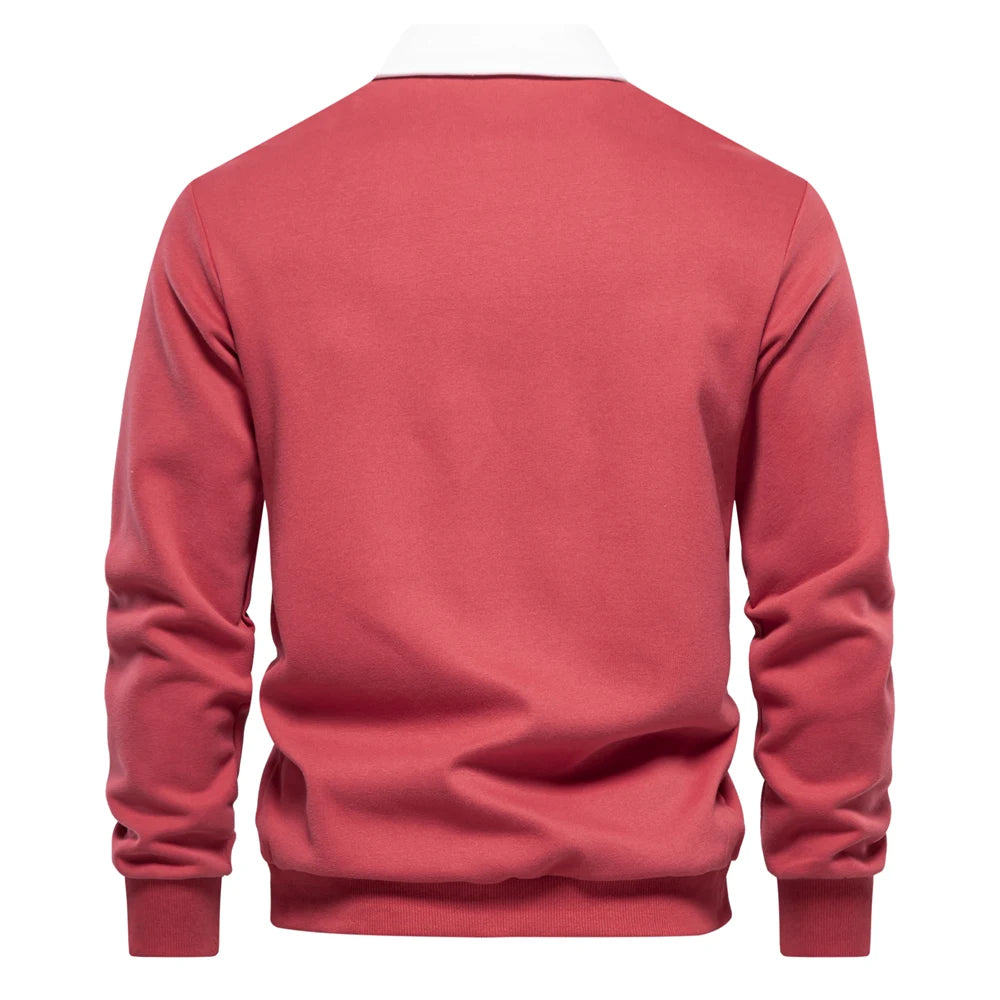 2023 Men's Autumn Fashion Polo Neck Sweatshirt - Casual & Social Wear