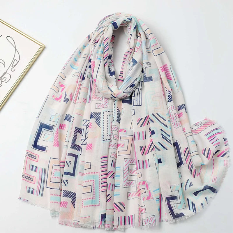 2025 Fashion Print Cotton Linen Scarf