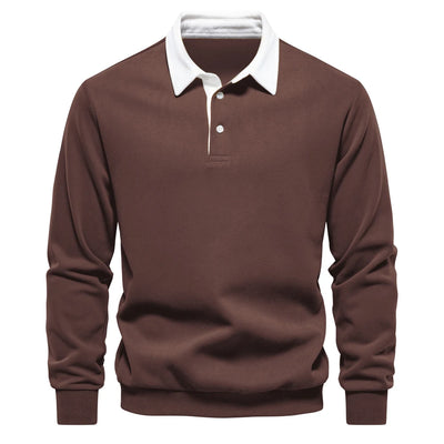 2023 Men's Autumn Fashion Polo Neck Sweatshirt - Casual & Social Wear