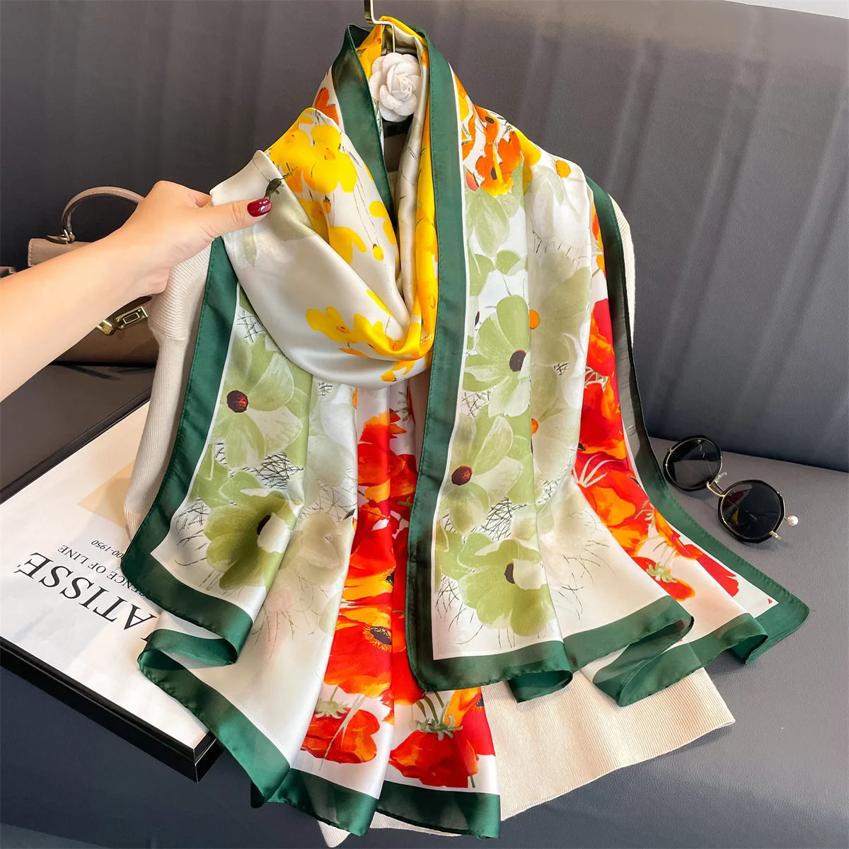 Luxury 180x90cm Classic Summer Women’s Silk Scarf