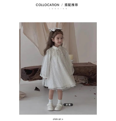 Girls' Sequin Qipao Dress