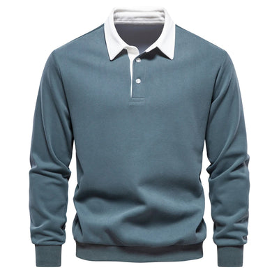 2023 Men's Autumn Fashion Polo Neck Sweatshirt - Casual & Social Wear