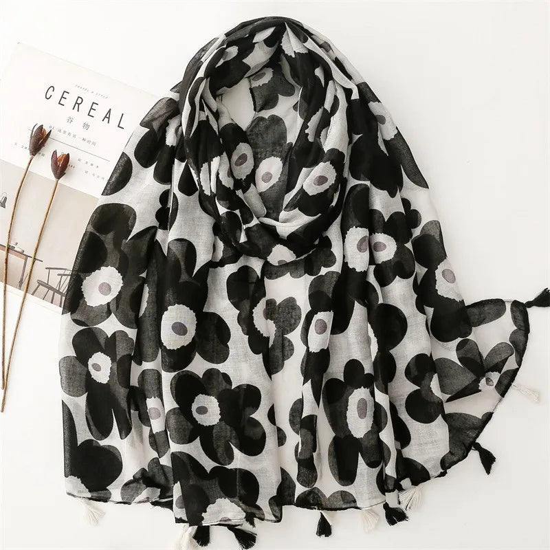 2025 Fashion Print Cotton Linen Scarf