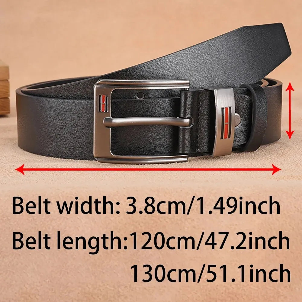 Genuine Leather Men's Casual Belt with Buckle (2024)