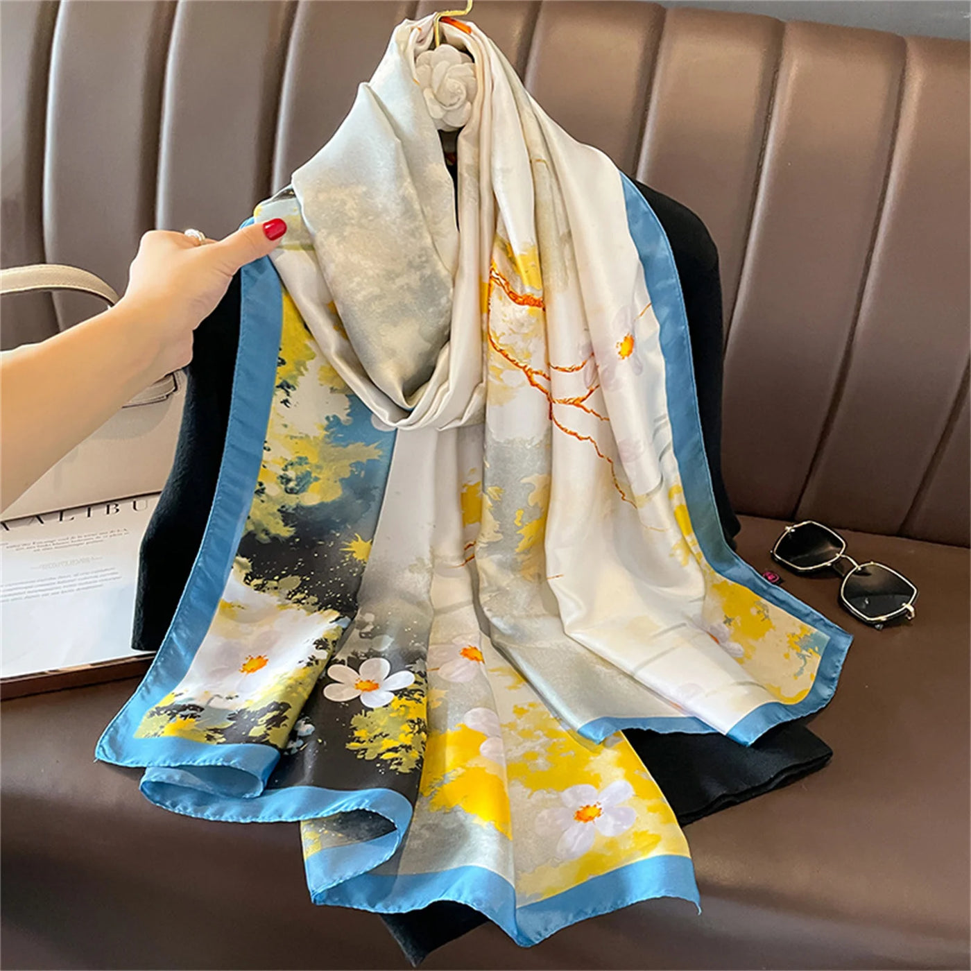 Luxury 180x90cm Classic Summer Women’s Silk Scarf