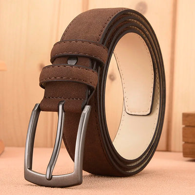 Men's Retro Suede Belt with Alloy Buckle - High-End Gift for Boyfriend & Dad