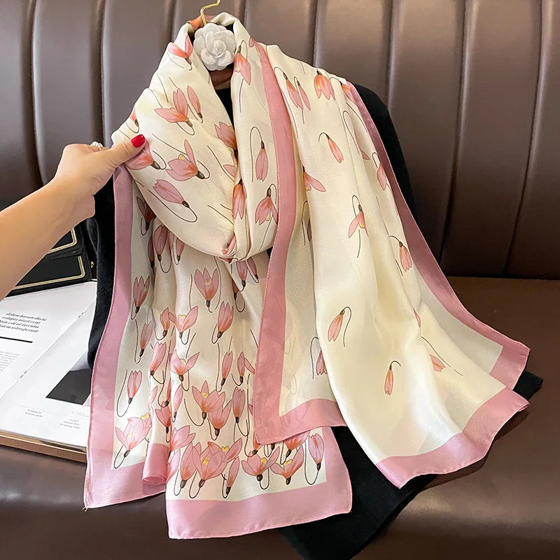 Luxury 180x90cm Classic Summer Women’s Silk Scarf