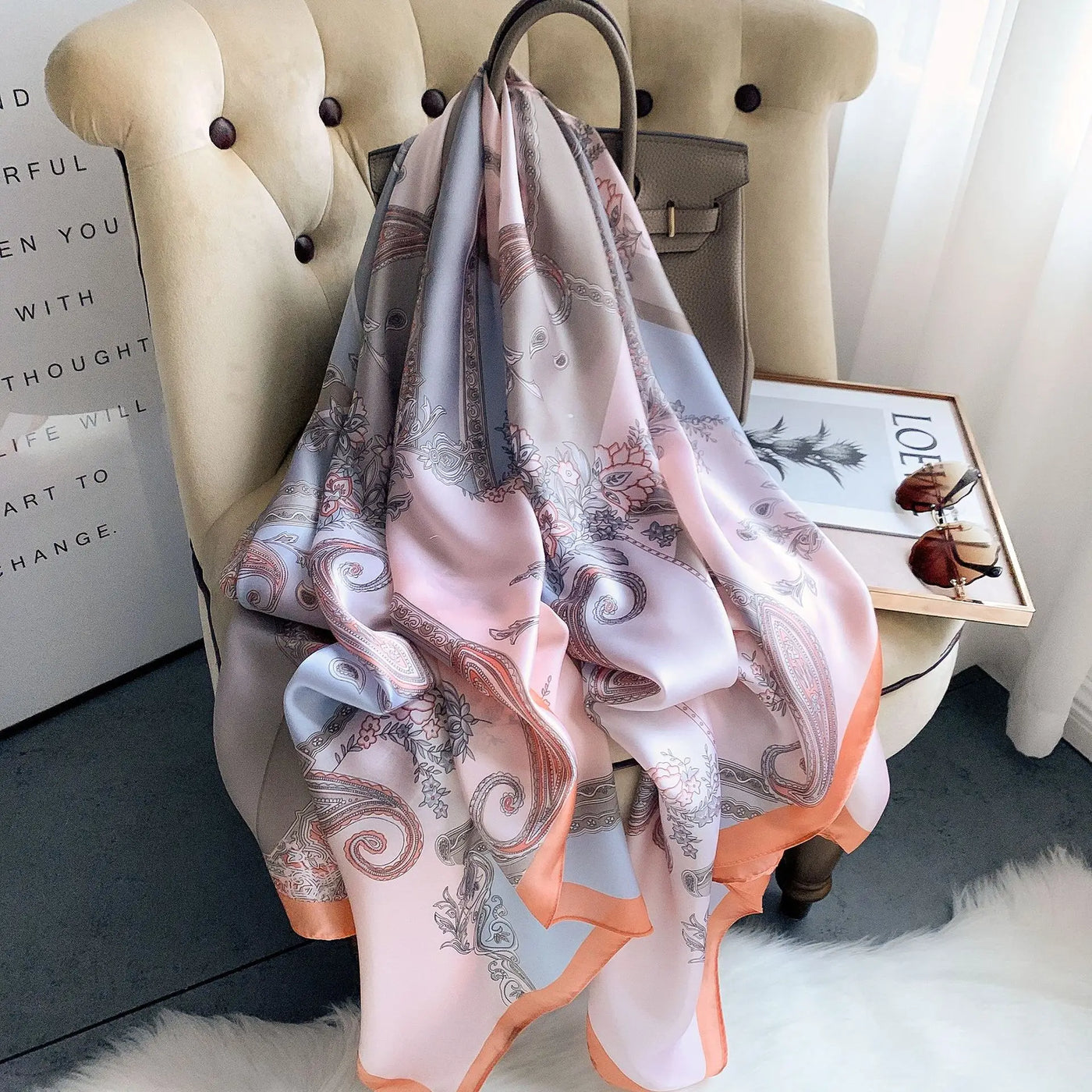 Luxury 180x90cm Classic Summer Women’s Silk Scarf