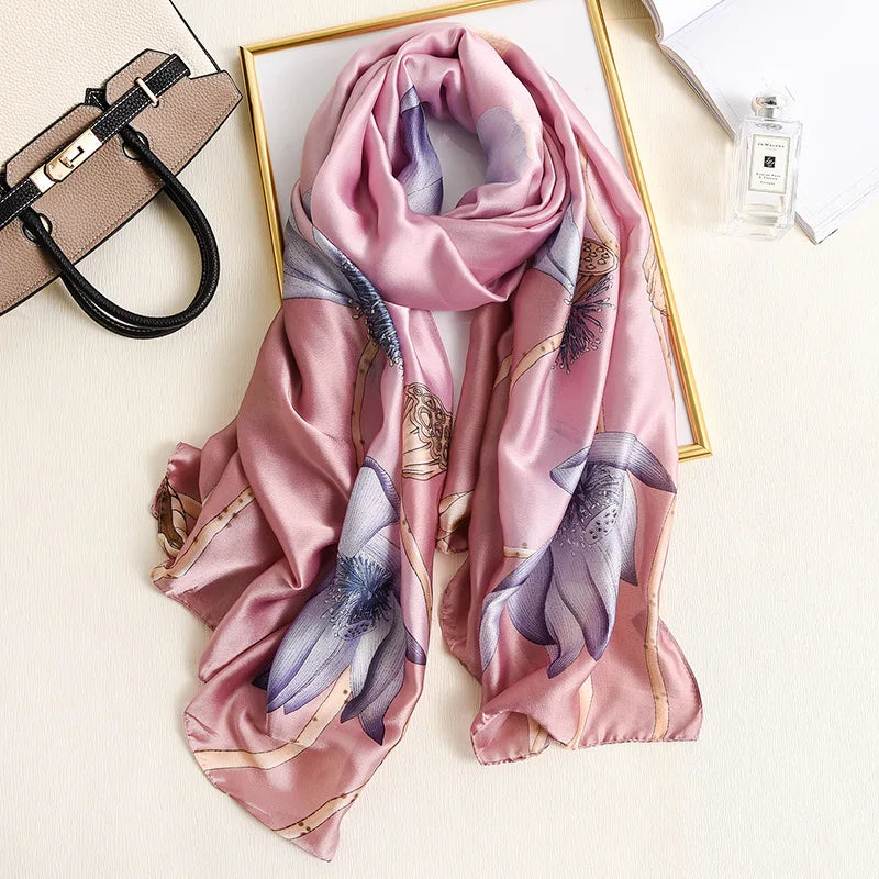 Luxury 180x90cm Classic Summer Women’s Silk Scarf