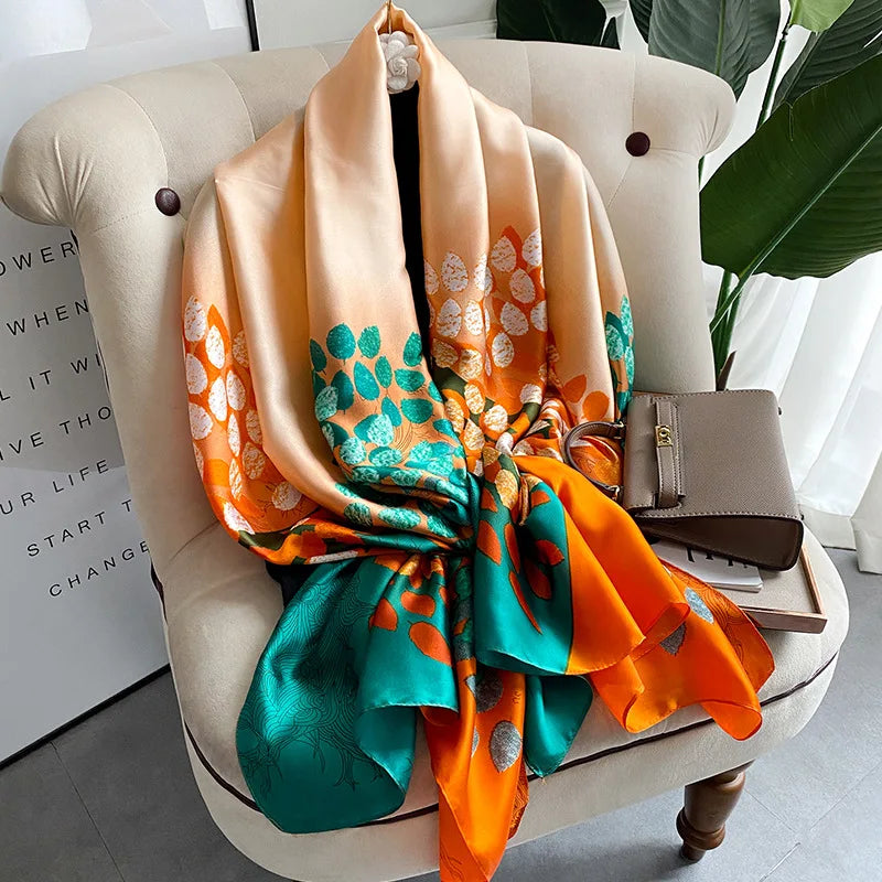 Luxury 180x90cm Classic Summer Women’s Silk Scarf